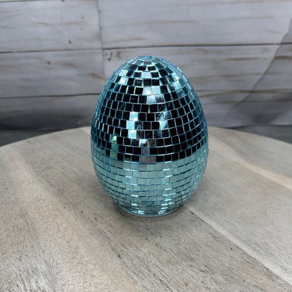 Easter Disco Table Top Eggs Mirror Pastel 3 Egg Set Pink Blue Yellow New Glitter - Picture 7 of 10